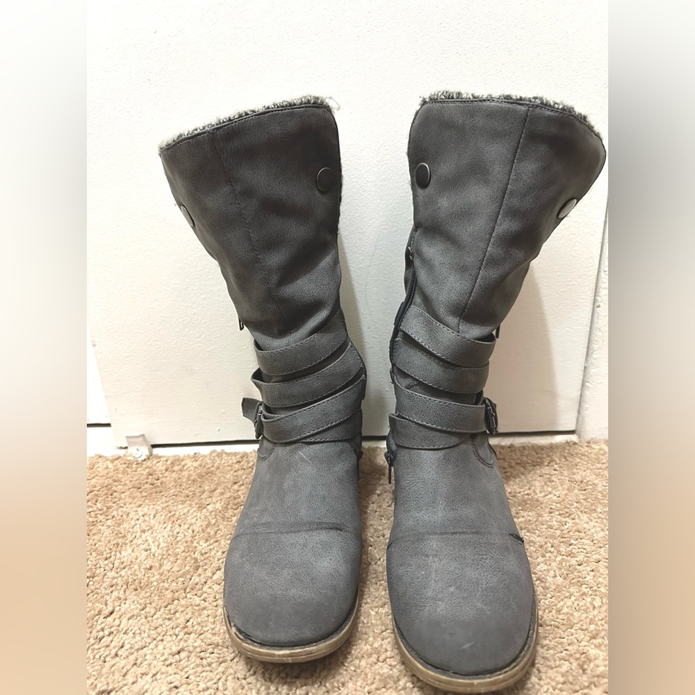 MOVE OUT SALE - 
Grey Fold-Over Boots